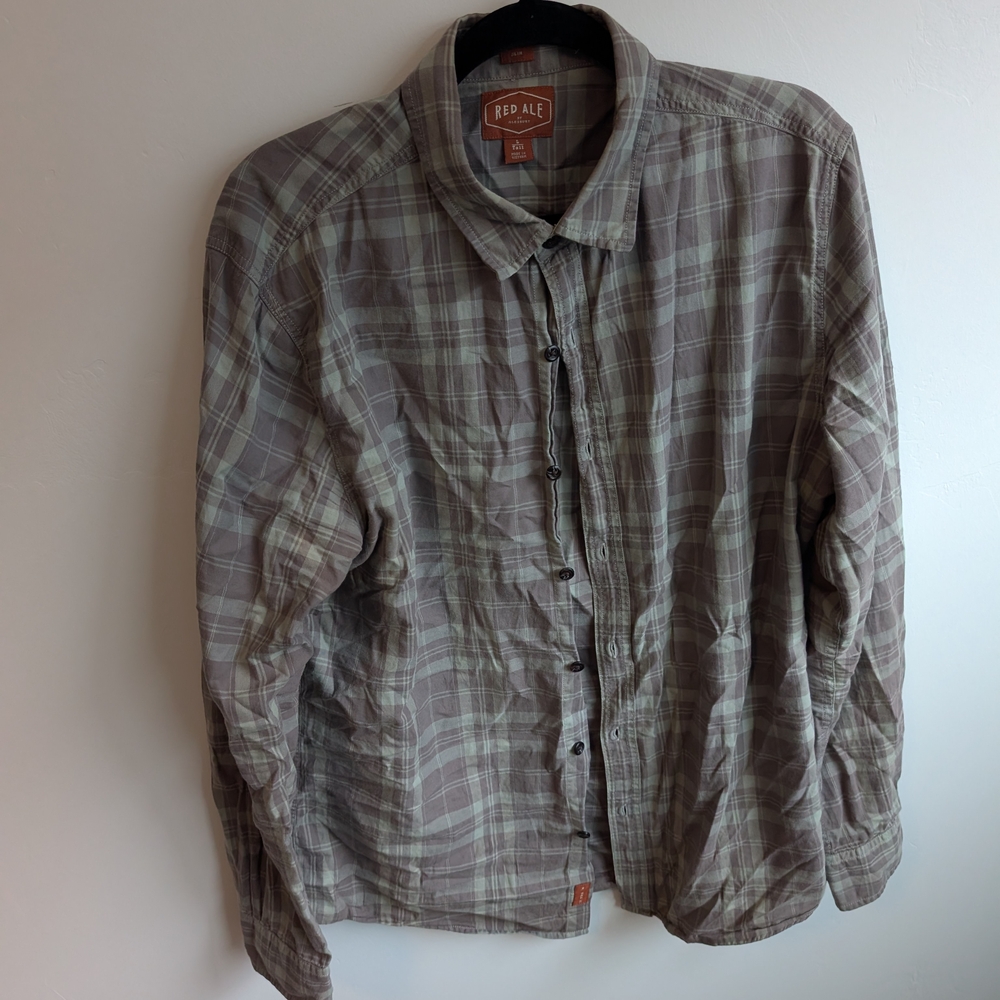 Red Ale Plaid Button-Up Shirt